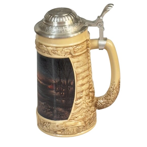 Hadley Coll. Perfect Getaway Series Terry Redlin Shoreline Neighbors Beer Stien - Picture 9 of 9